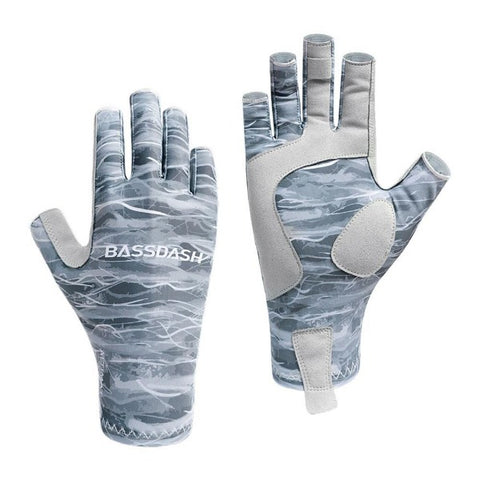 Gants de pêche à deux doigts, gants de pêche antidérapants avec fermeture  Velcro, gants de pêche professionnels de protection des doigts, équipement